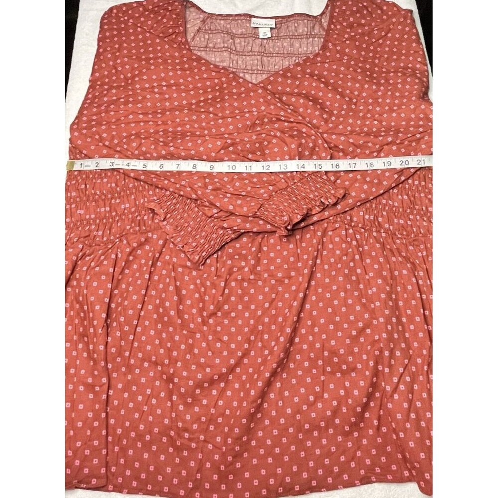 Ava And Viv Blouse Womens 3X Top Short Sleeve Black - Picture 2 of 2